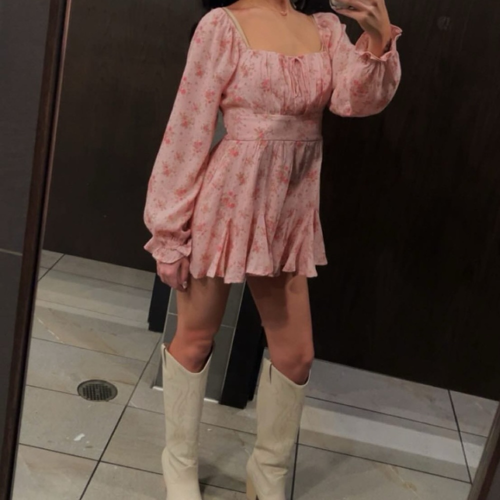✨3/$20 Trixxi Pink Floral Tie Bow Romper